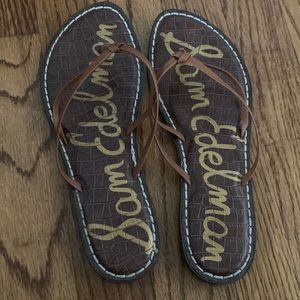 Brown Sam Edelman flip flops